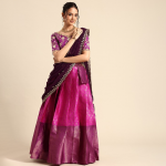 Embroidered Sequinned Semi-Stitched Lehenga & Unstitched Blouse With Dupatta