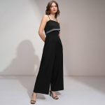 Women Colorblocked Layered Wide Leg Jumpsuit